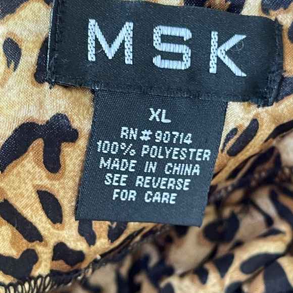 MSK Gold Black CHEETAH PRINT Soft STRETCH PUCKER JACKET SEQUINS - Picture 8 of 9